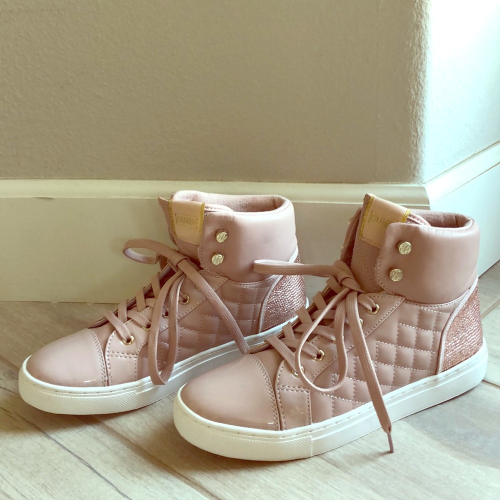 Brand New Guess Rose gold/pinkish girls Hightops!